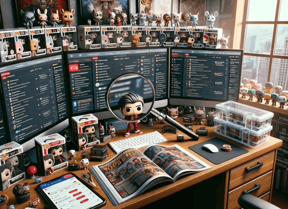 Funko pop with magnifying glass