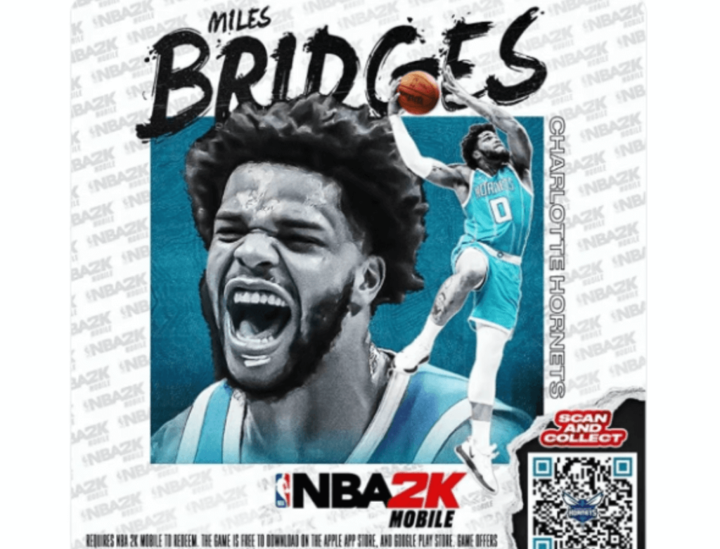 NBA Card with integrated  QR codes and augmented reality